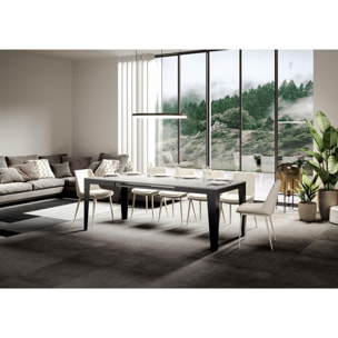 Mesa extensible 90x120/380 cm Flame Evolution Fresno Blanco estructura Antracita