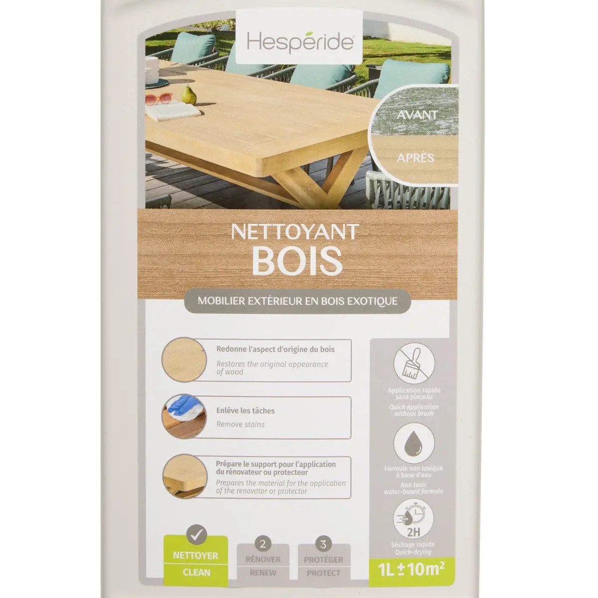Nettoyant pour mobilier extérieur bois exotique 1L