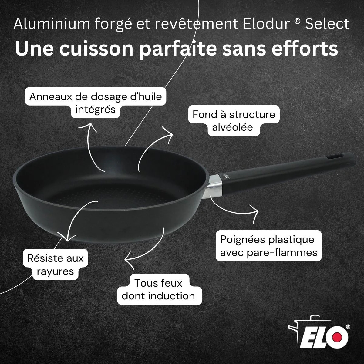 Poêle 20 cm antiadhésive sans PFAS Elo Smart Wave