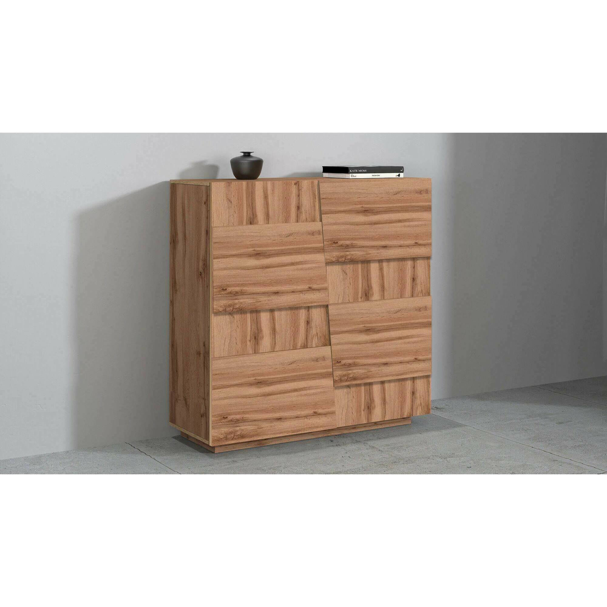 Armadio multiuso 2 ante Aulla, Mobile multifunzione, Armadietto a 2 ante, 120x44h126 cm, Rovere