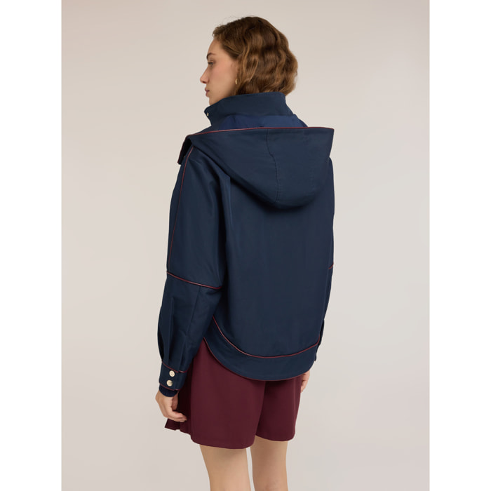 Motivi - Parka corto en algodón técnico - Azul