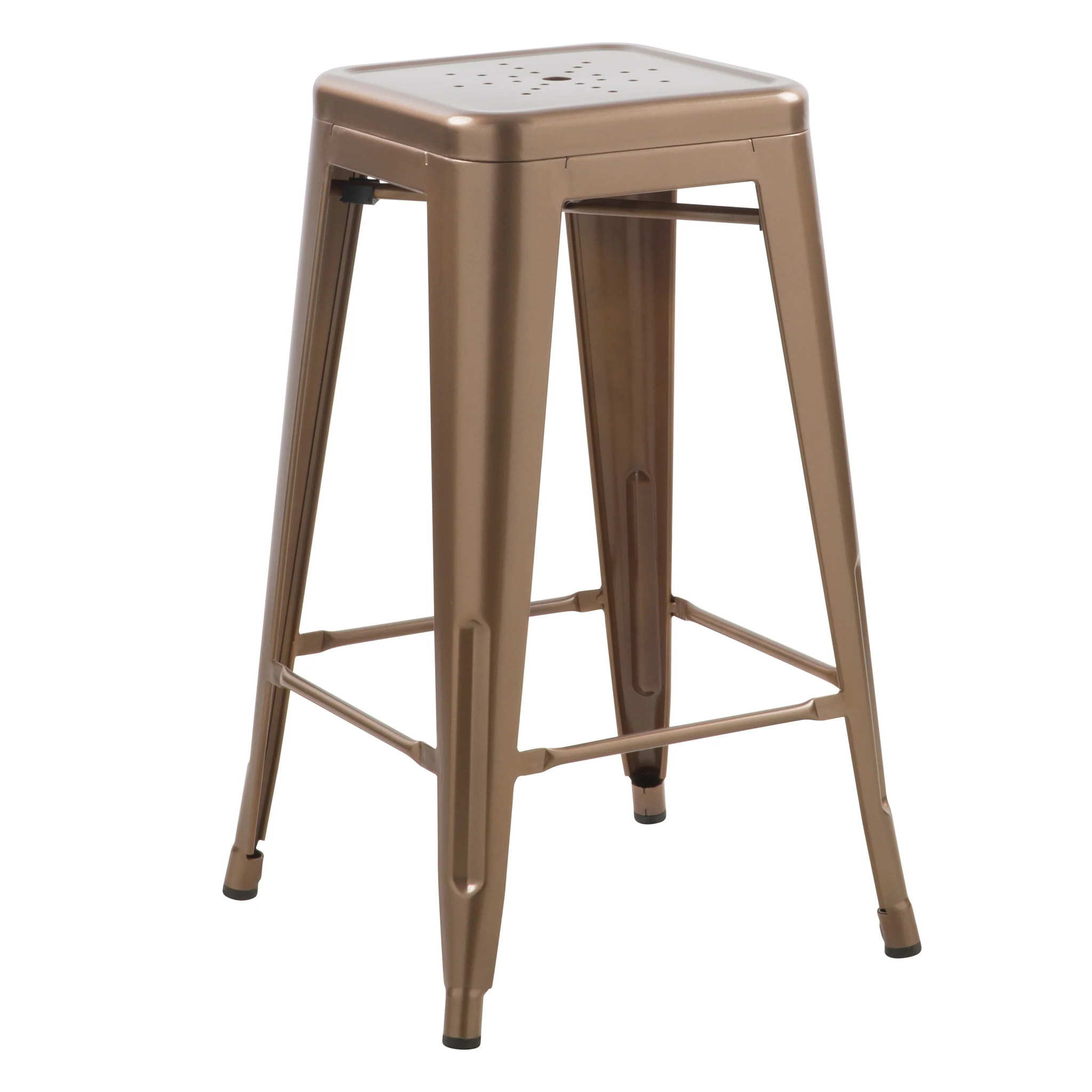 Lot de 2 tabourets pour îlot central 66 cm en métal cuivre mat - Indus
