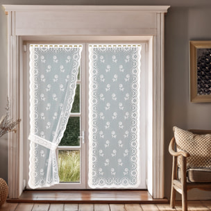 Paire de rideaux Bonne-Femme avec embrasses - Blanc