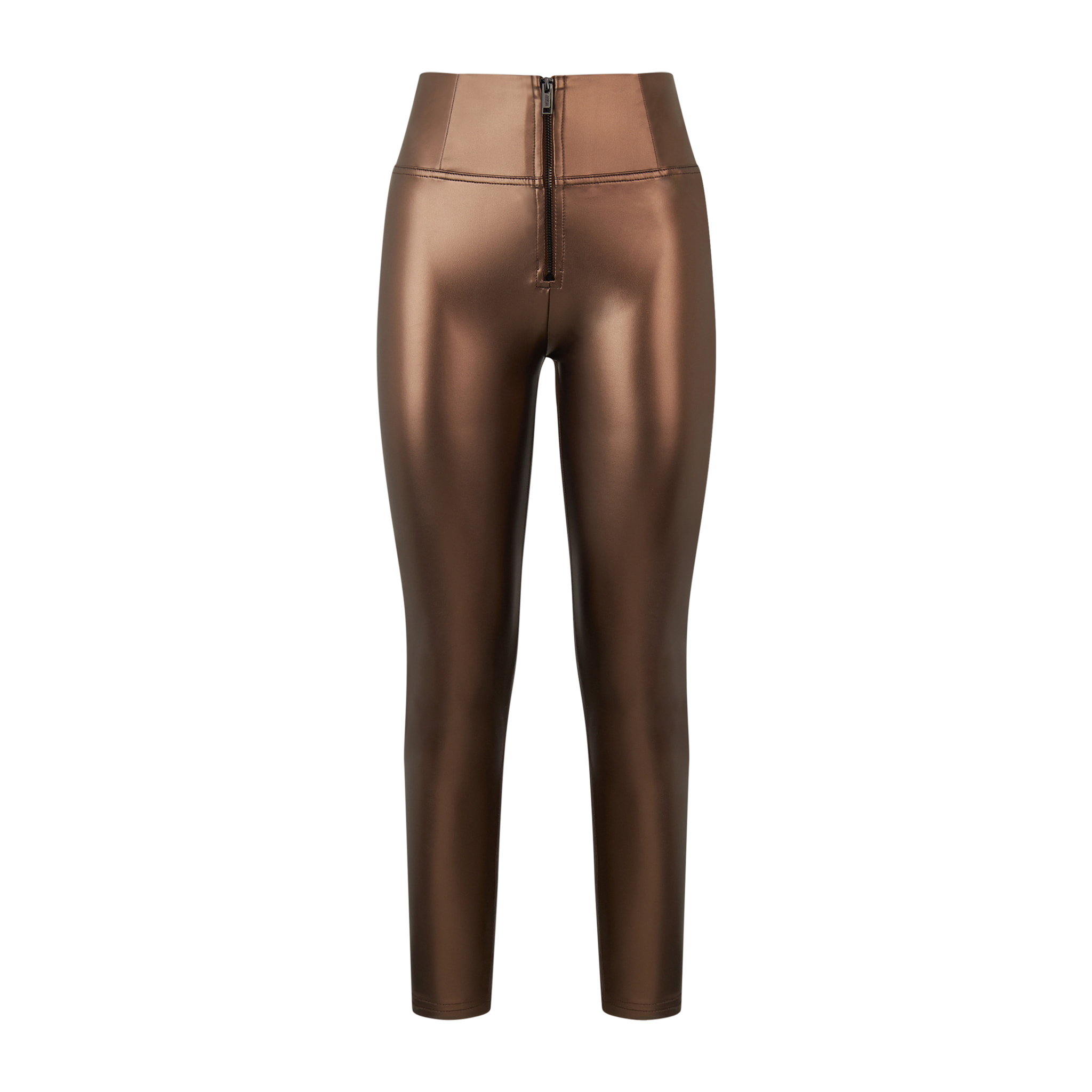 Pantaloni WR.UP® 7/8 vita alta in similpelle metallizzata