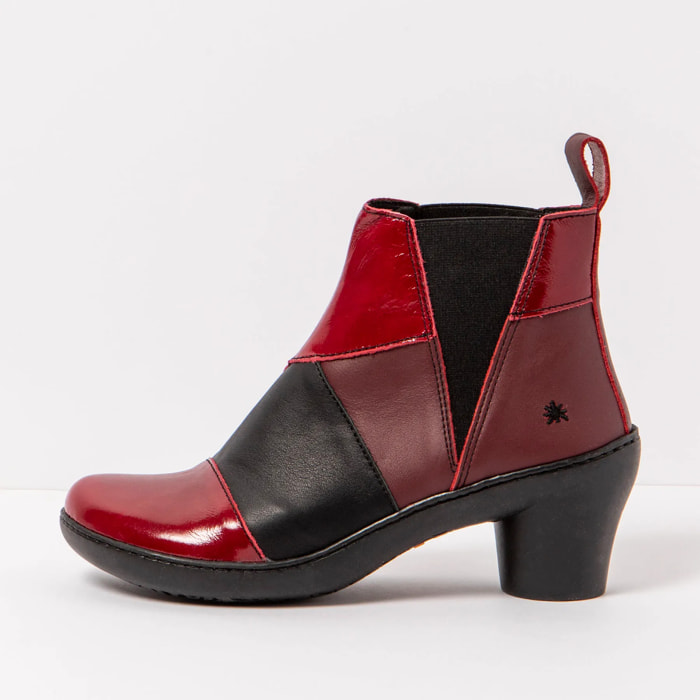 Botines con tacón 1453 MULTI LEATHER RED-BLACK/ ALFAMA color Red-black