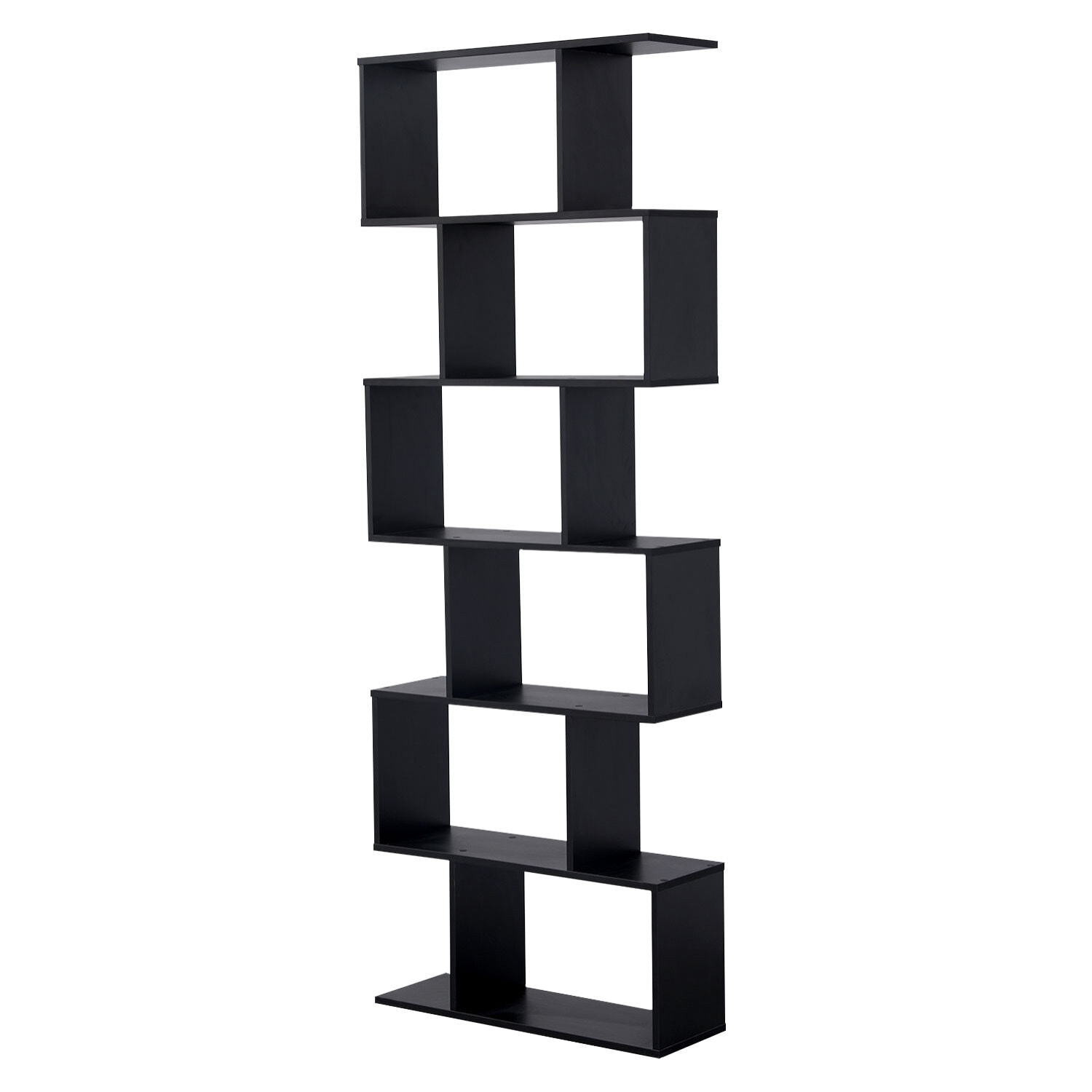 Bibliothèque 6 étagères noire VIRGINIA