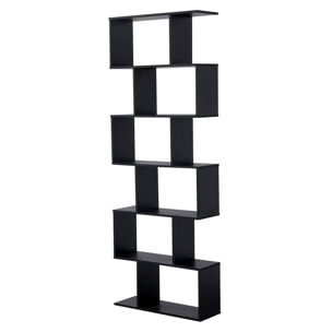 Bibliothèque 6 étagères noire VIRGINIA