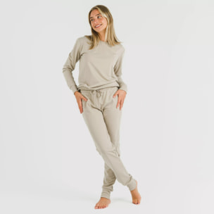 Sudadera básica deportiva beige