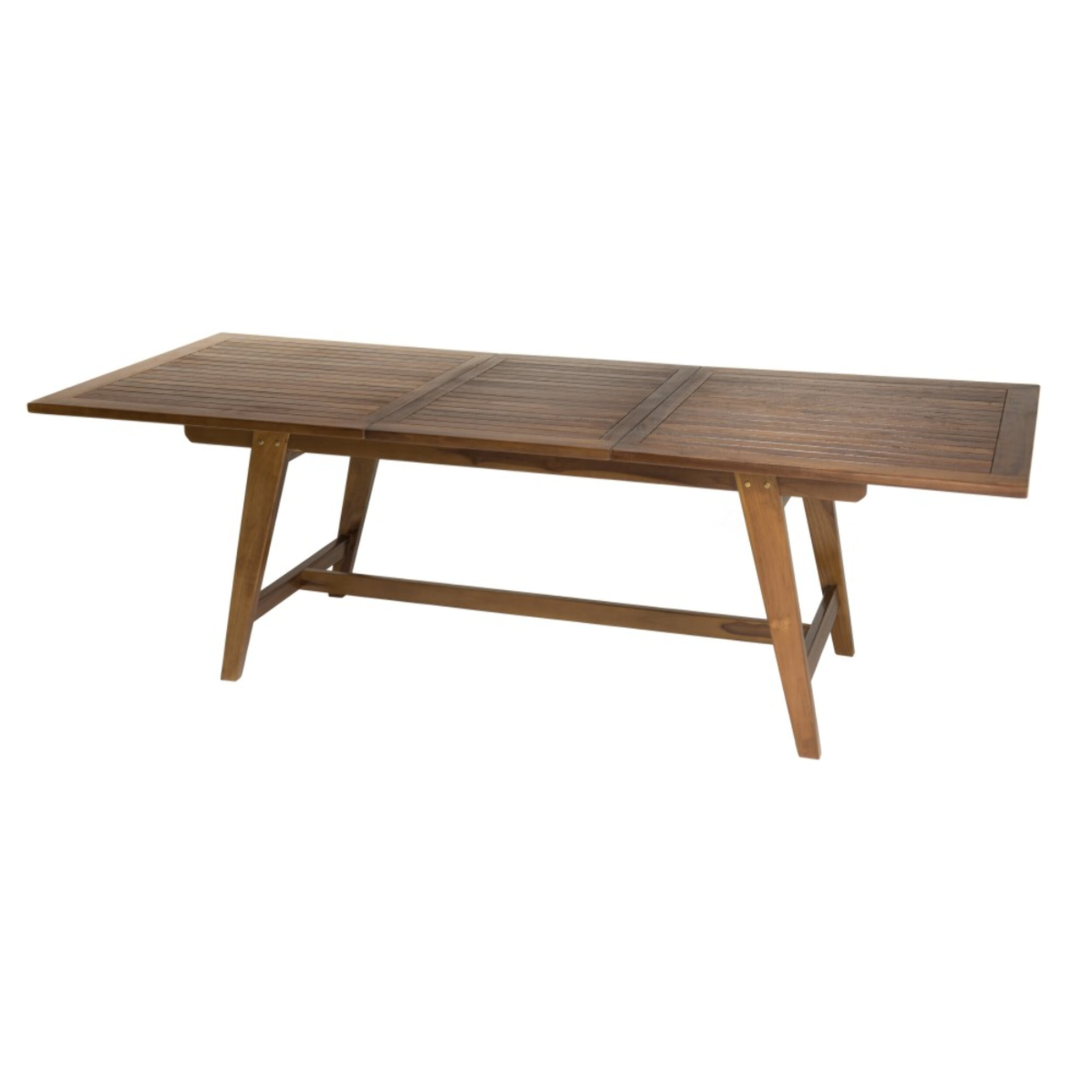 MAEVA - Table de jardin 8/10 personnes - rectangulaire scandi extensible 180/240x100cm en bois teck huilé