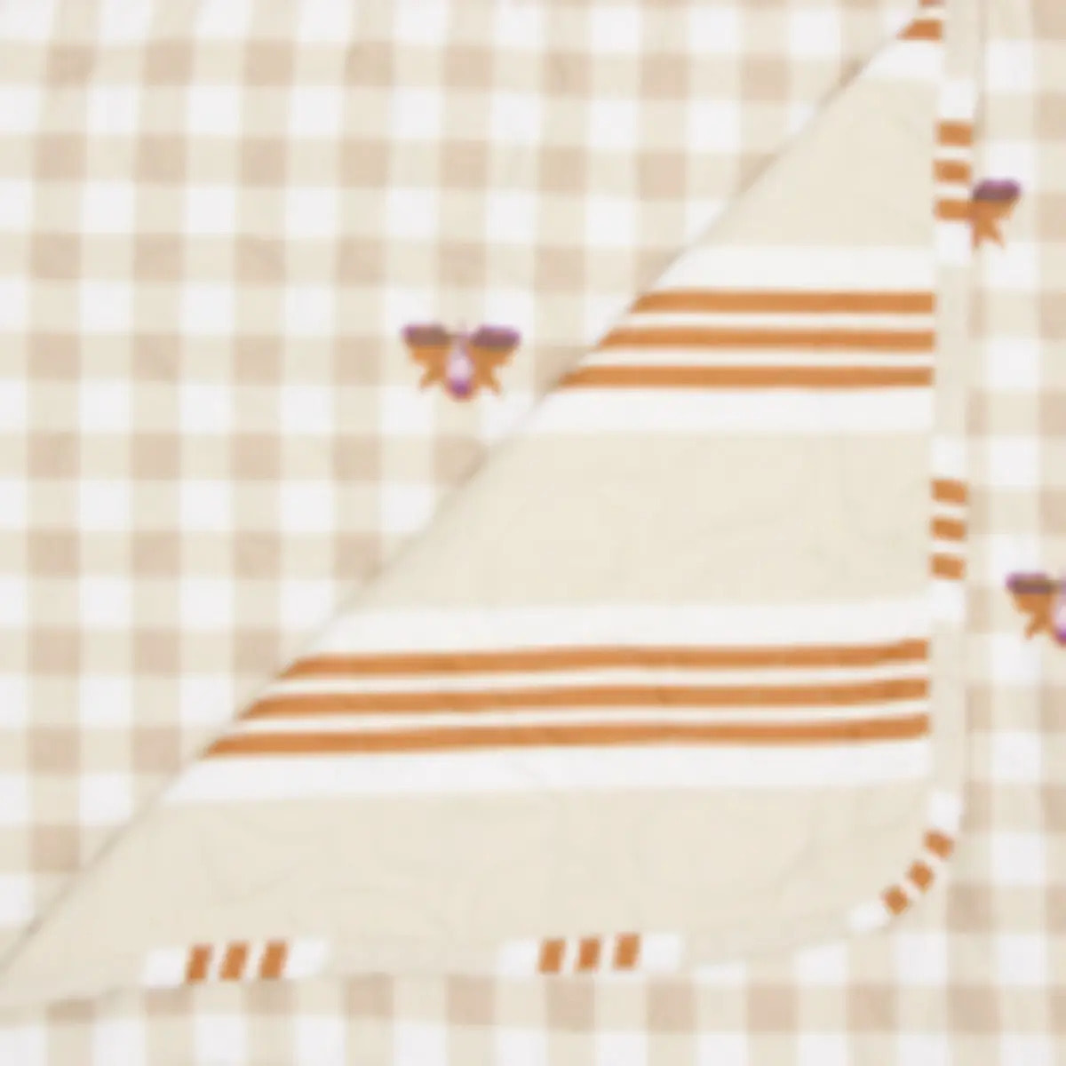 Dessus de lit Cole 220x240cm vichy fantaisie beige
