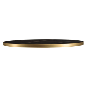 ICARE - Ensemble n°3: table bistrot D70cm en céramique marbré noir