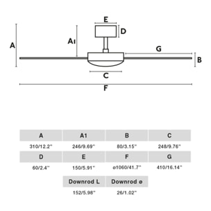 MINI MALLORCA S Ventilatore a soffitto bianco/acero per lengo