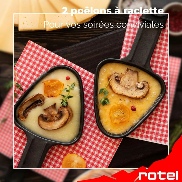 Lot de 2 Poêlons à Raclette Triangulaires Rotel