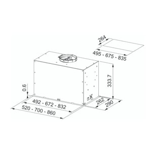 Hotte encastrable FRANKE BOX PLUS FBFE XS A 52