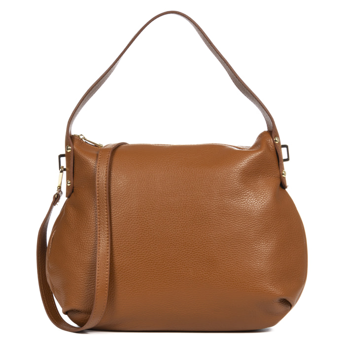 FIRENZE ARTEGIANI Borsa a Spalla da Donna Acerenza. Vera Pelle Dollaro Made in Italy 38x8x27 Cm. Colore: pelle