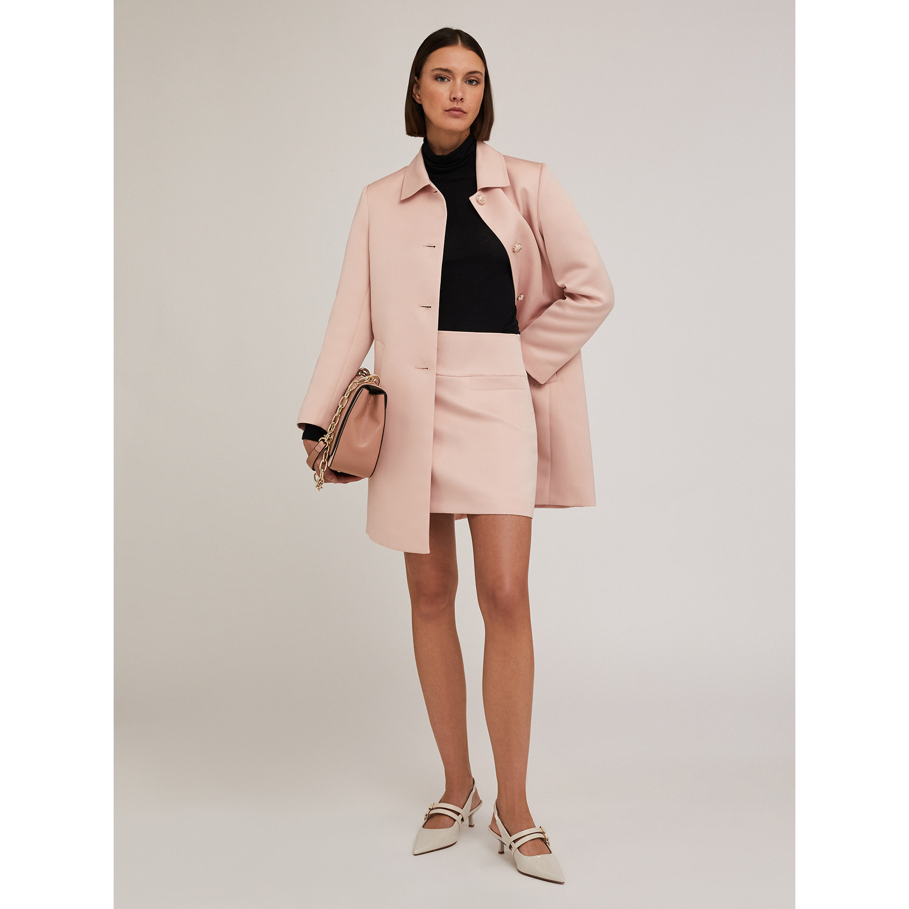 Motivi - Gonna corta in raso duchesse - Rosa cipria