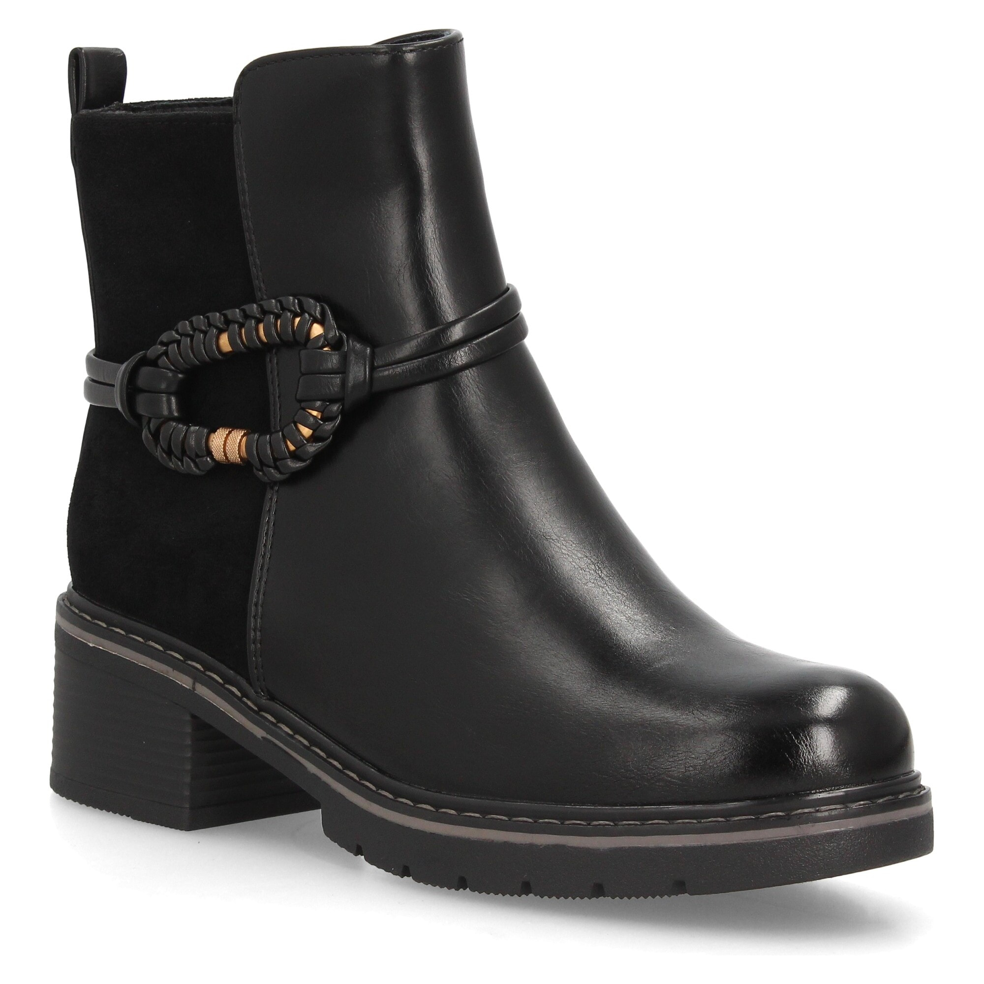 Botines casual para mujer con mosquetón trenzado