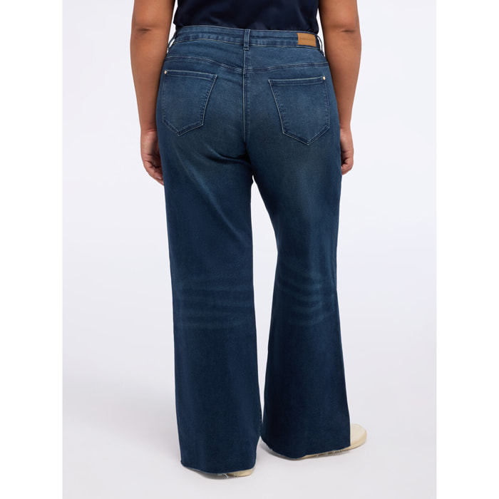 Fiorella Rubino - Jeans de pierna ancha lavado azul - Azul
