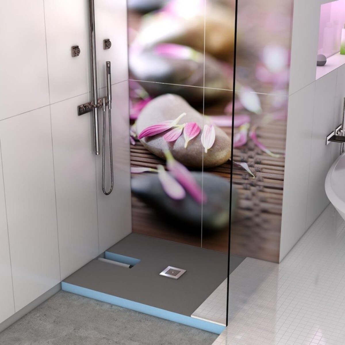 Receveur à carreler 140 x 90 cm WEDI Fundo Plano, bonde intégrée + kit d'étanchéité