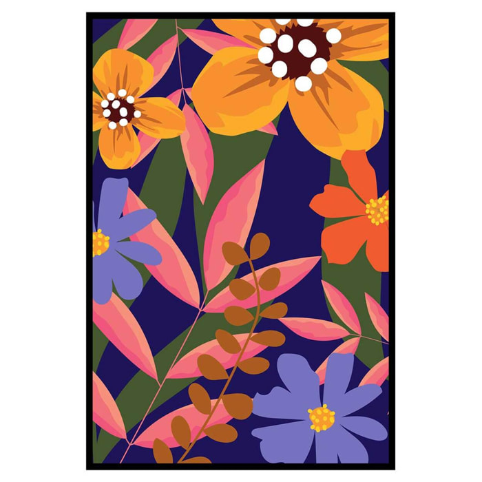 Affiche encadrée visage abstrait moderne Affiche + cadre en métal - Noir