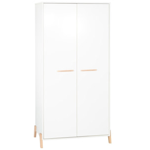 Armoire bébé 2 portes sur pieds en bois blanc