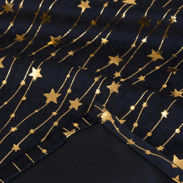 Nappe velours motif étoiles 140x240cm noir