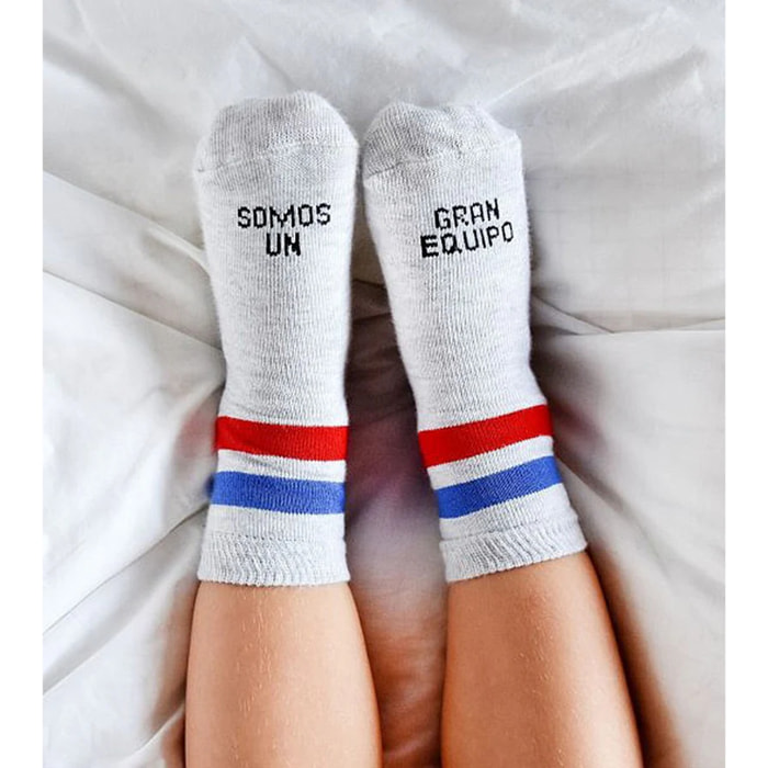 Mini - Calcetines "Somos un gran equipo" Azul talla 23-26