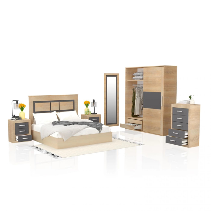 Dormitorio Kira 5C Plus Cambria - Grafito