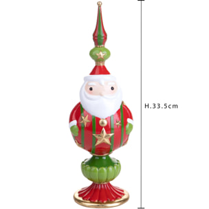 Babbo Natale H.33,5 Cm Puntale - Pezzi 1 - Colore:Multicolore - Bianchi Dino - -