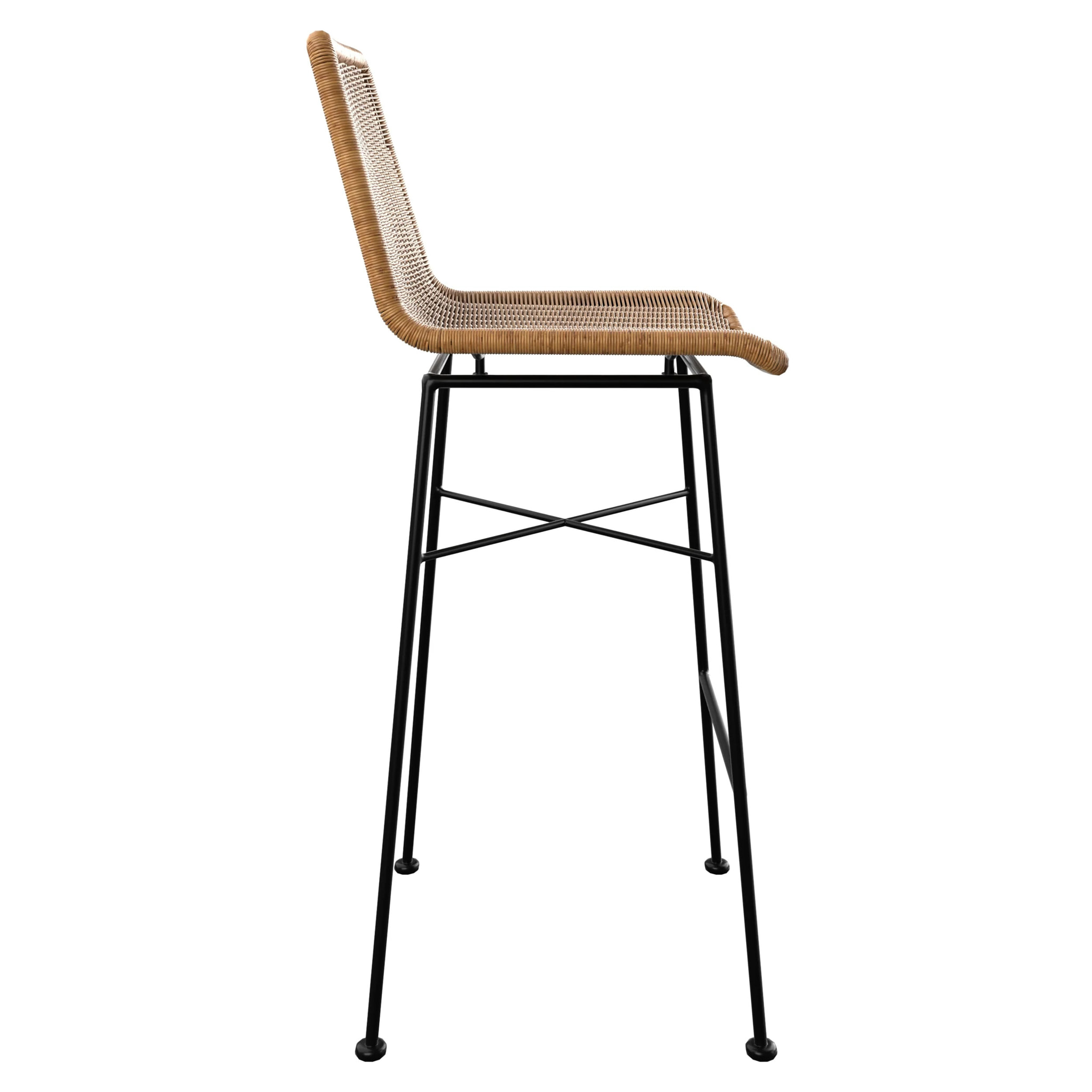 Lot de 2 chaises de bar 76 cm en résine tressée marron - Mandya