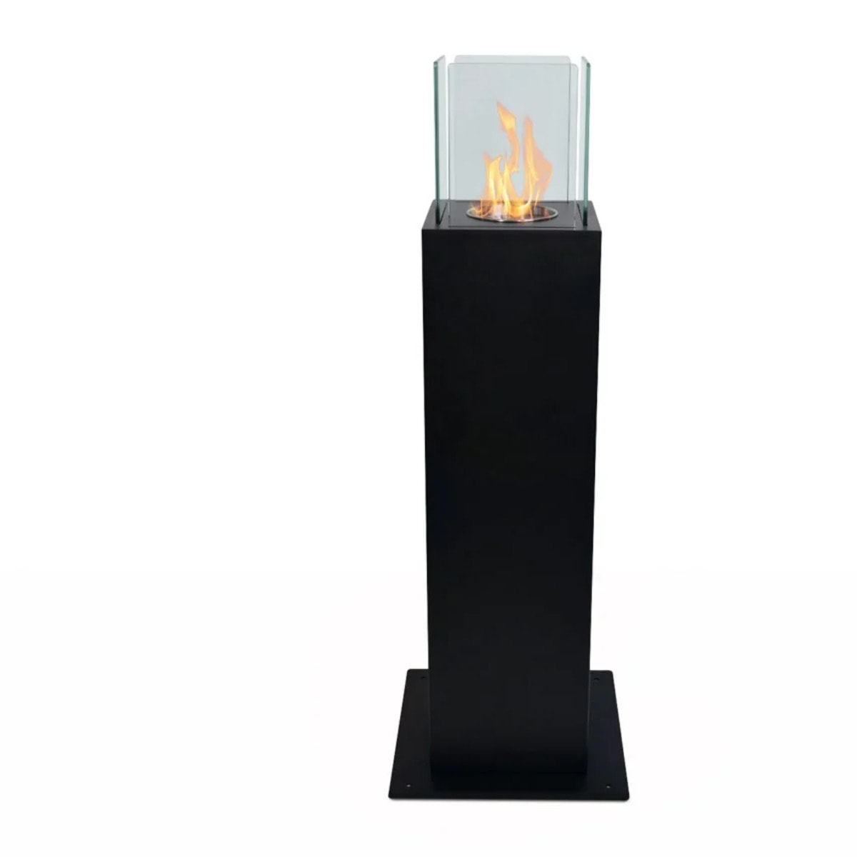 Capri - Camino a bioetanolo da esterno 20x20x70 cm, colore nero