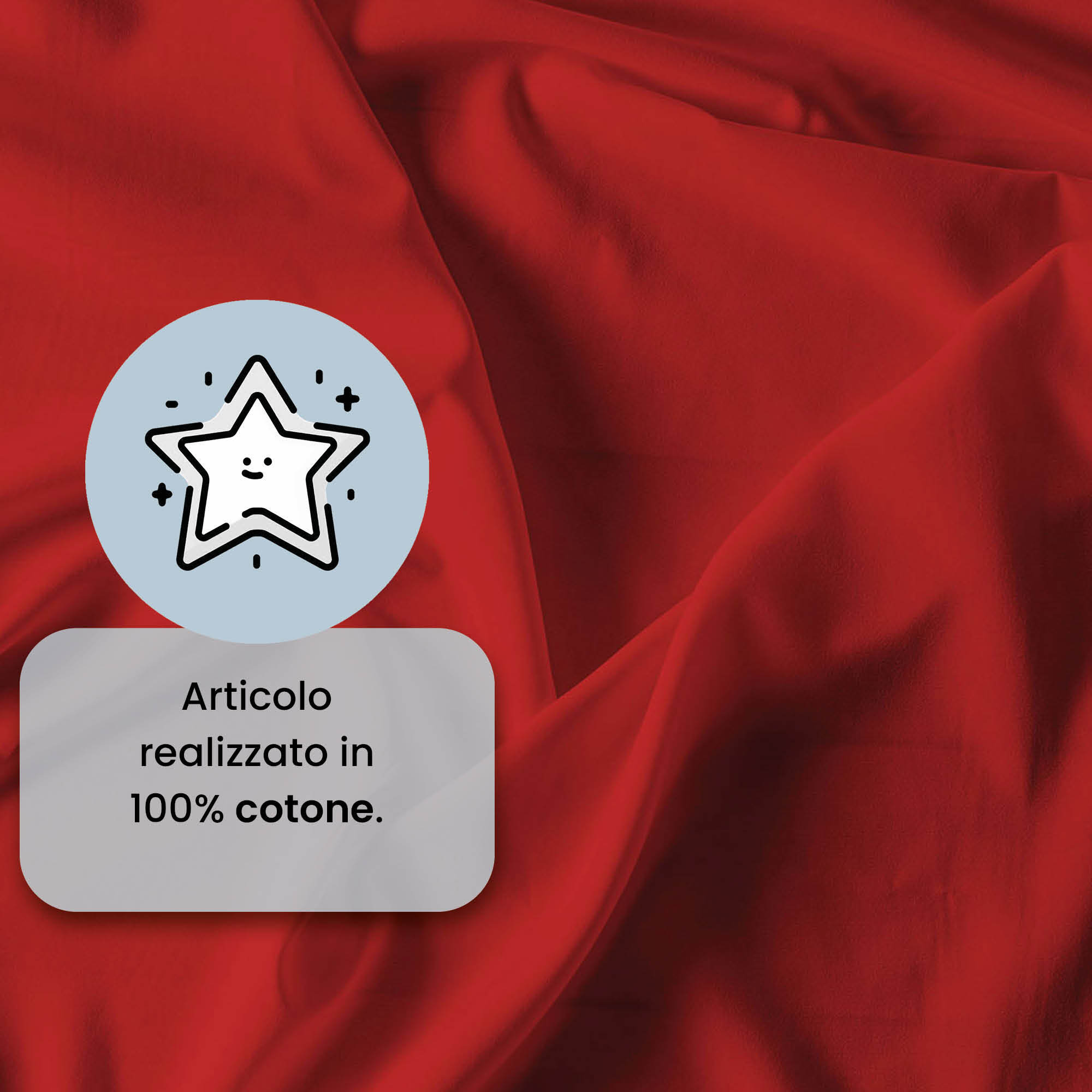COMPLETO LETTO MAX COLOR, 100% Cotone, Made in Italy - ROSSO