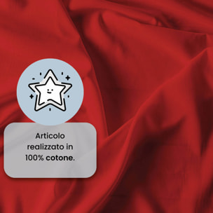 COMPLETO LETTO MAX COLOR, 100% Cotone, Made in Italy - ROSSO