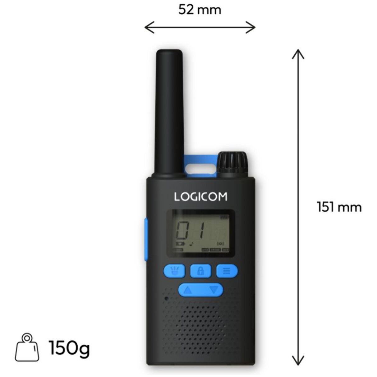 Talkie walkie LOGICOM Talkie Walkie Essentiel Noir