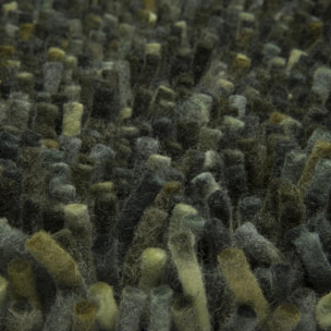 Tapis shaggy tissé en laine motif faux uni RABI