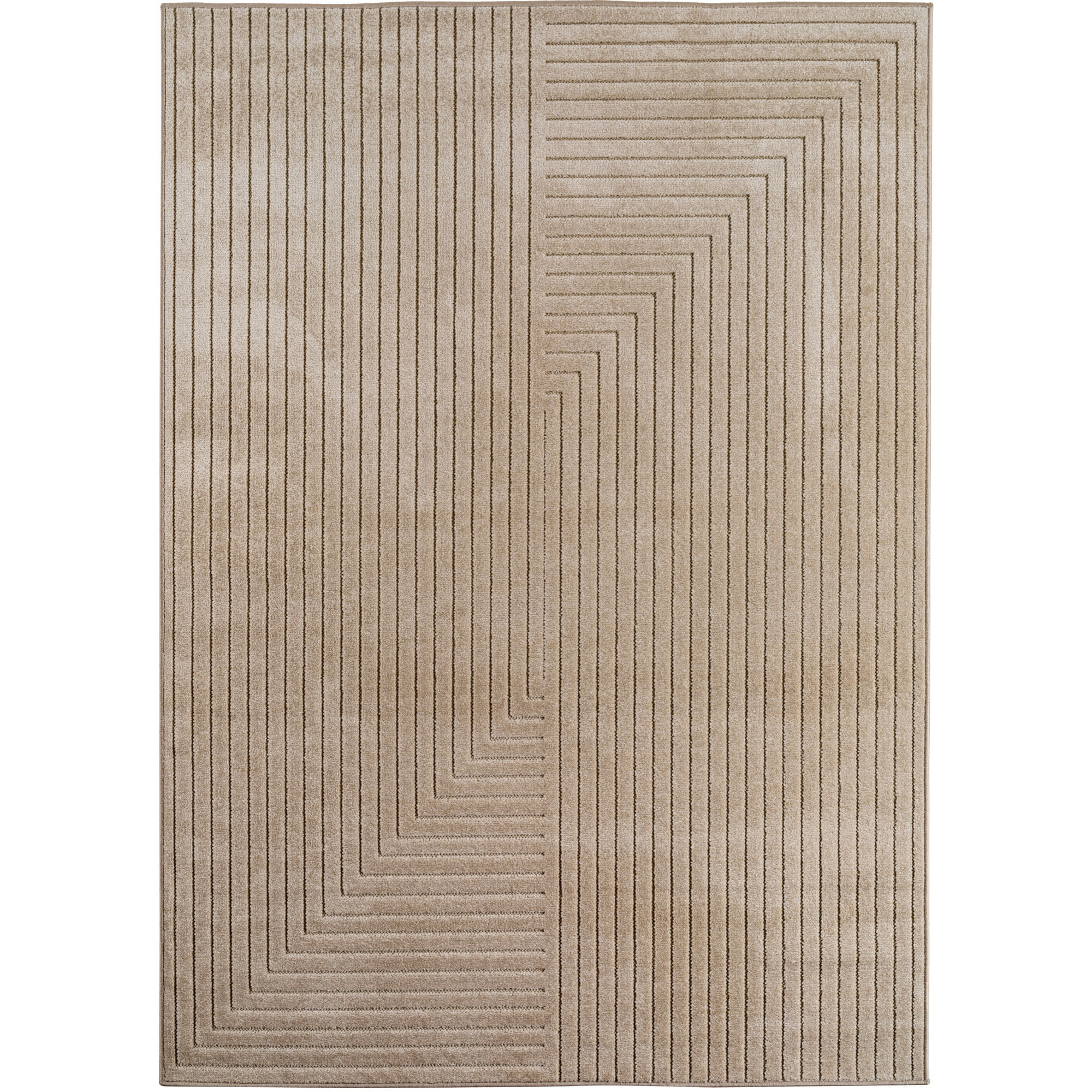 ALVORA - Tapis intérieur/extérieur beige à motif graphique