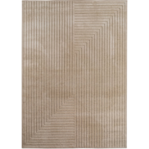 ALVORA - Tapis intérieur/extérieur beige à motif graphique