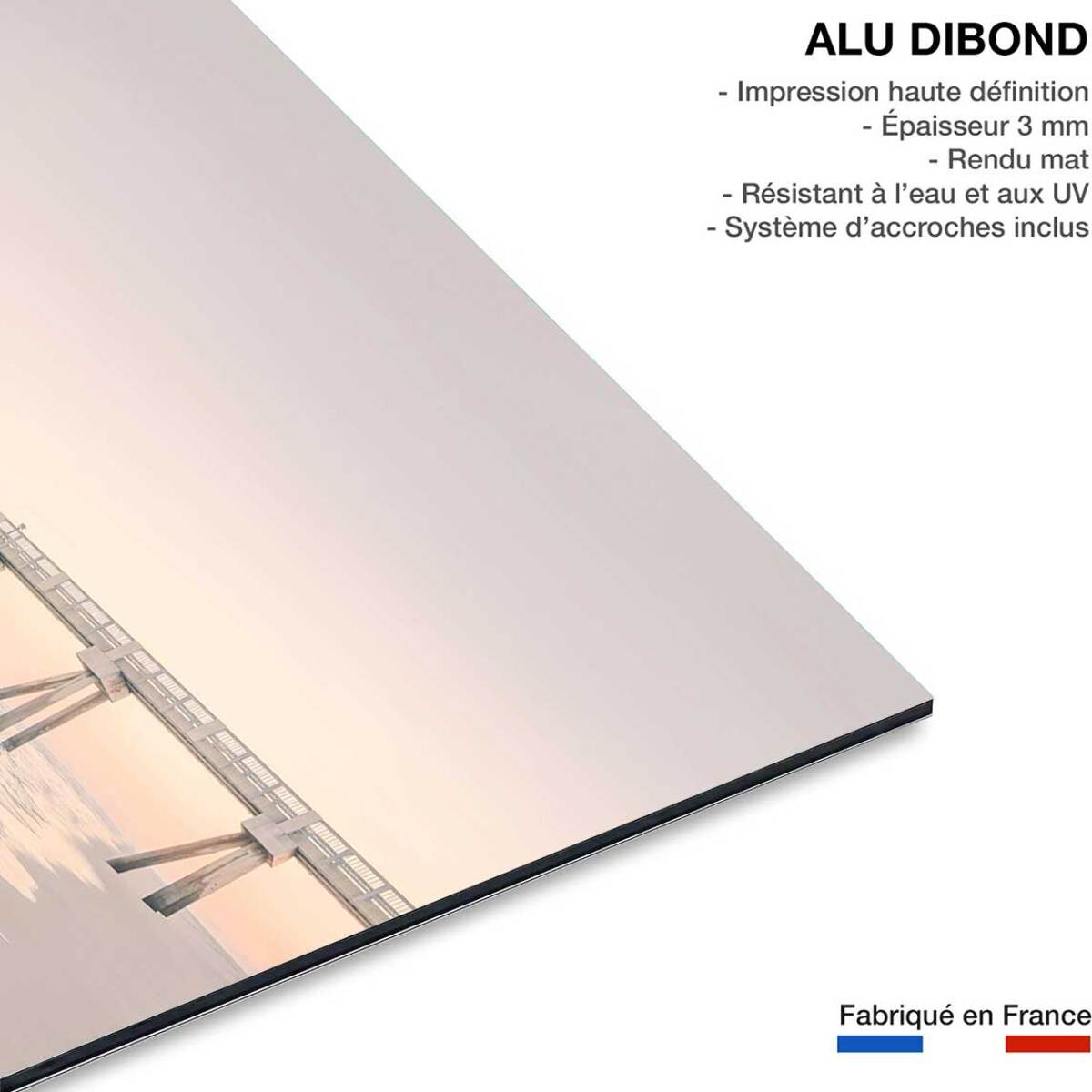 Tableau mer promenade sur l'eau  Tableau alu Dibond