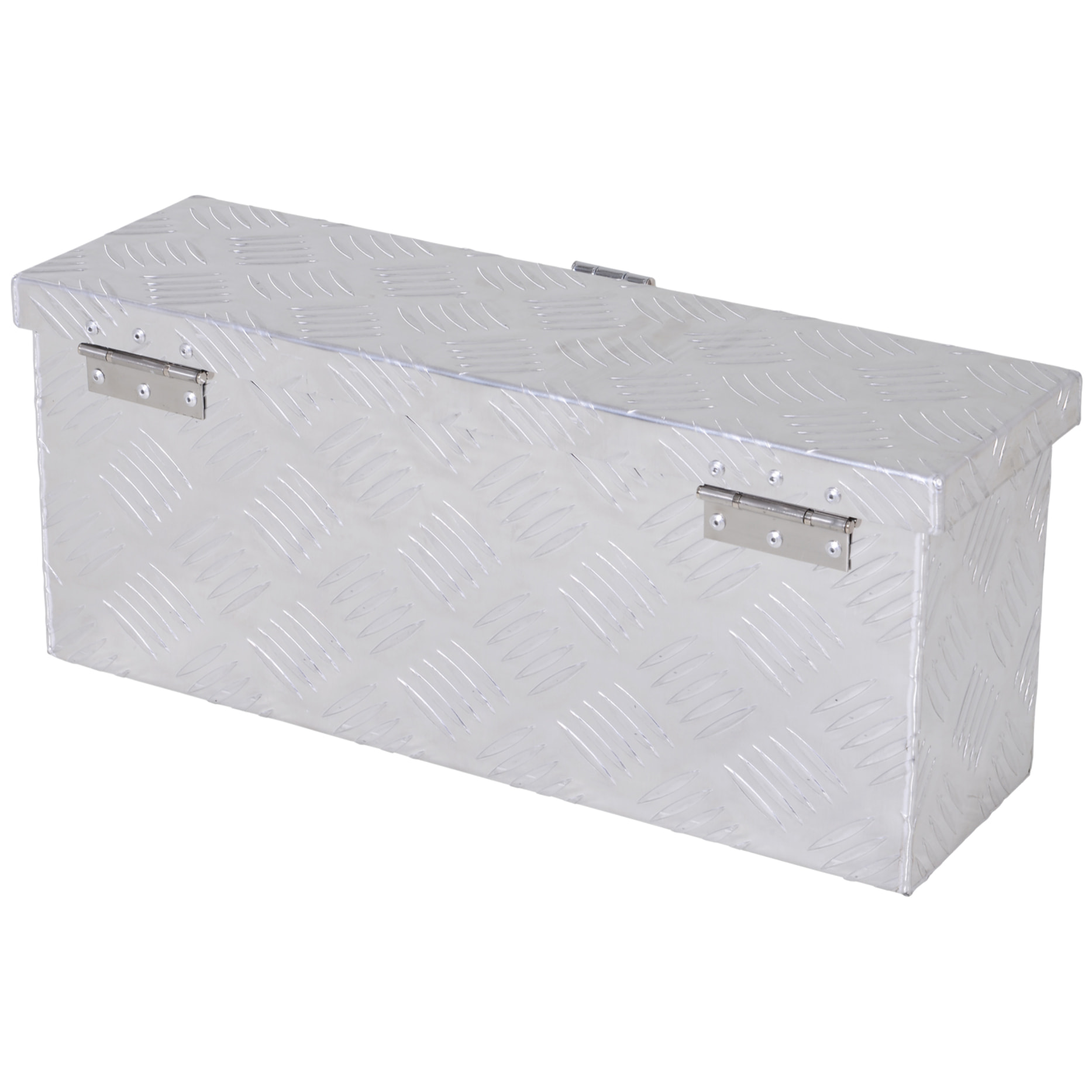 HOMCOM Boite de rangement - boîte à outils en aluminium - caisse à outil alu. verrouillage clé dim. 50L x 15,5l x 20,5H cm