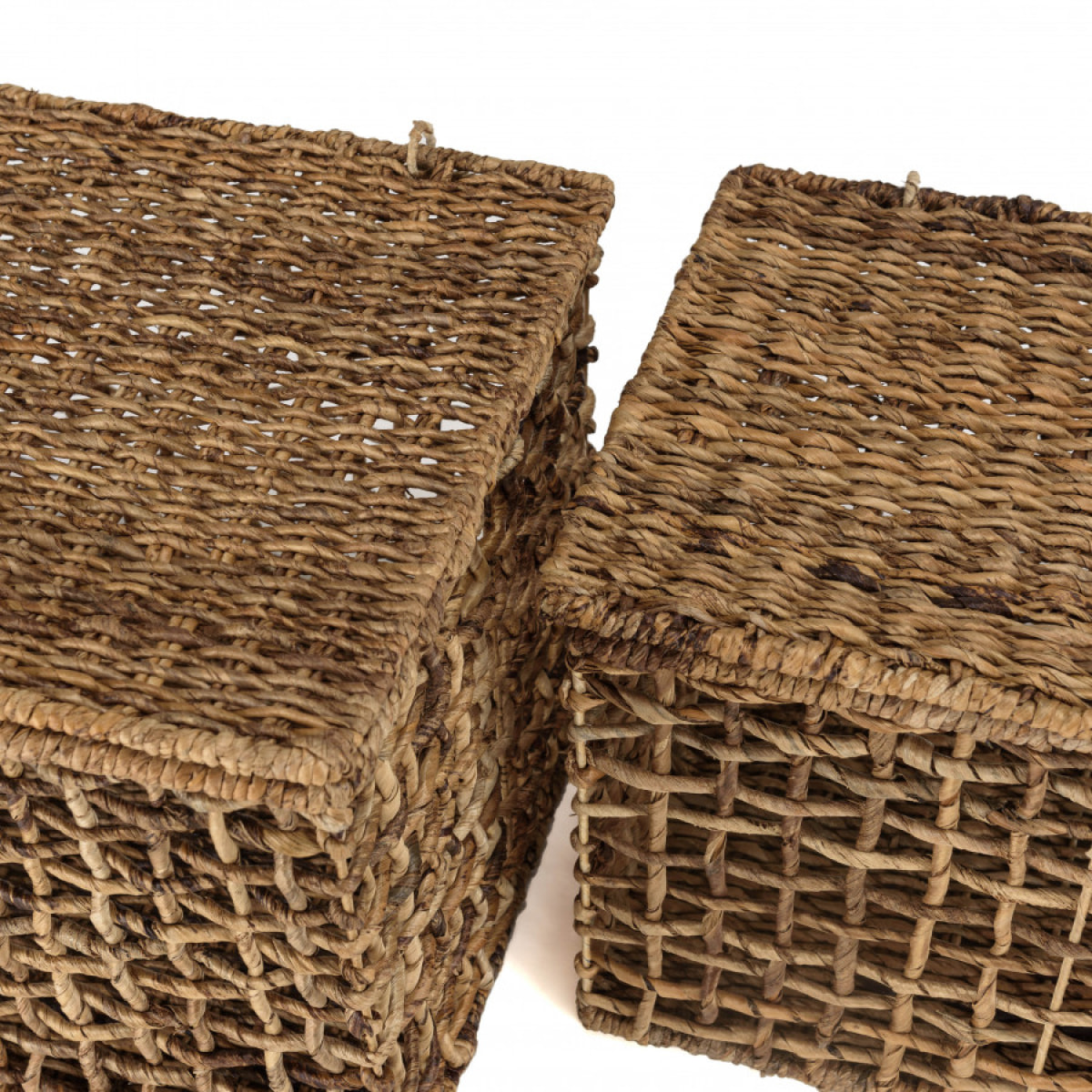 ALIDA - Set de 2 paniers de rangement en tissage naturel ajouré