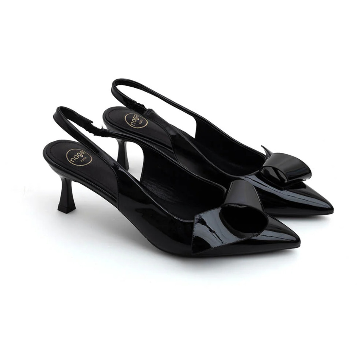Slingback patent con dettaglio - NERO