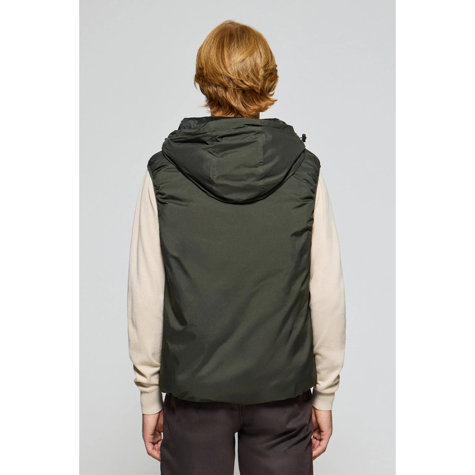 Gilet verde leggero con cappuccio fisso e particolari Polo Club