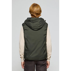 Gilet verde leggero con cappuccio fisso e particolari Polo Club