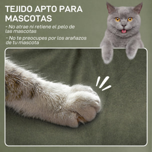 Sillón Relax Reclinable Eléctrico Sillón Reclinable Silencioso con Función Memoria Reposapiés Mando a Distancia Bolsillos Laterales Tela Apto para Mascotas para Dormitorio Salón Verde Oscuro