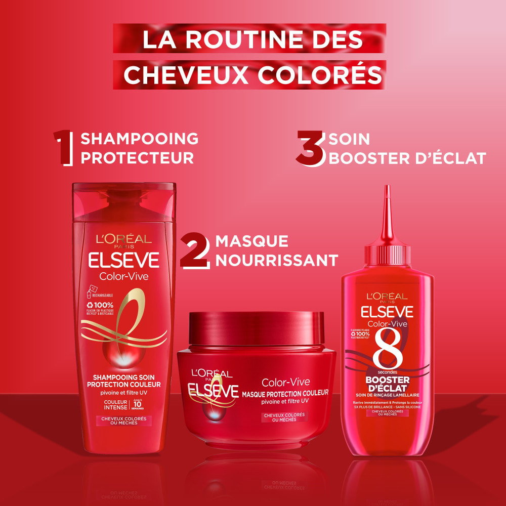 Lot de 12 - L'Oréal Paris Elseve Color Vive Shampooing Soin Cheveux Colorés 350ml