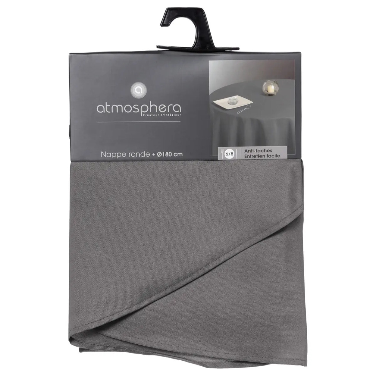 Nappe anti-tâche gris D180cm
