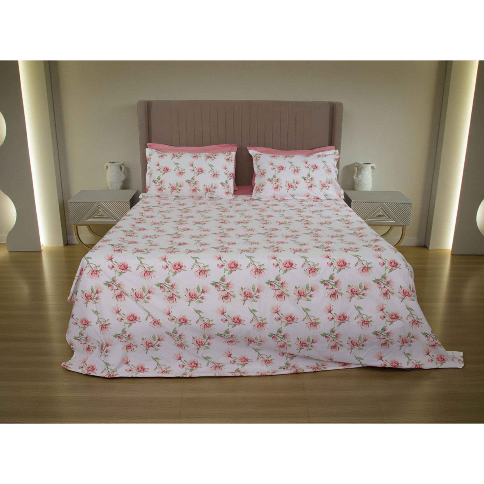 COTONE EGIZIANO Completo letto Magnolie Reverie in Percalle