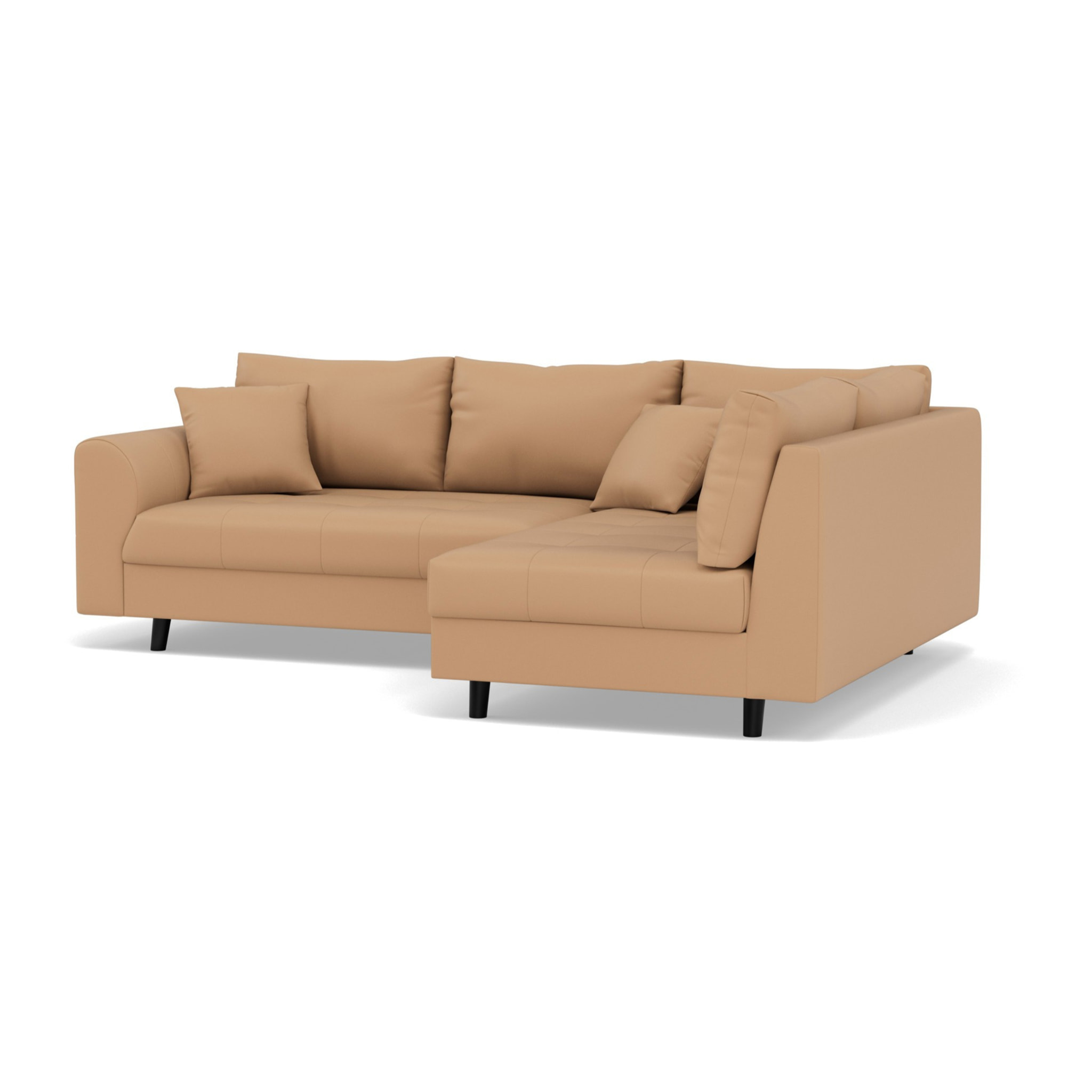 Rune - canapé d'angle droit 4 places en simili - Taupe