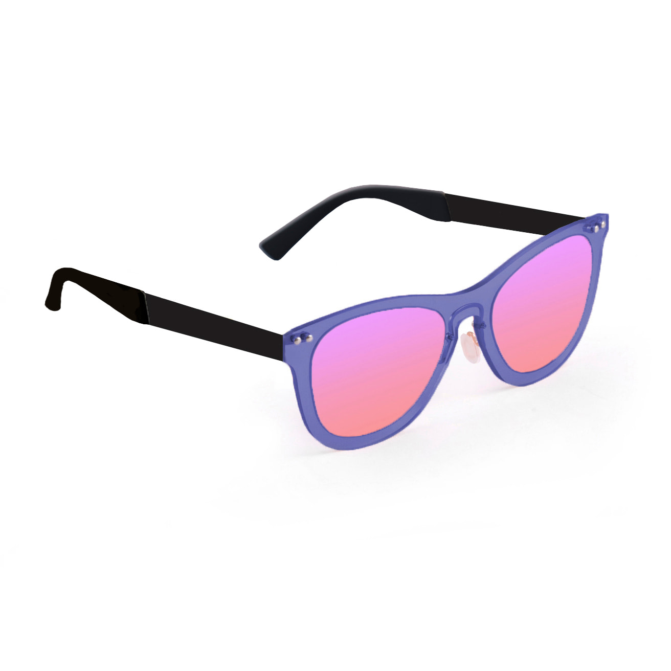 Gafas de sol OCEAN FLORENCIA - Trans / Violeta degradada con montura azul transparente y patillas doradas