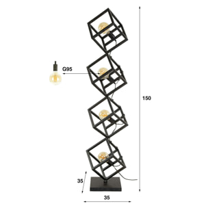 Lampadaire design avec cubes en métal RALF